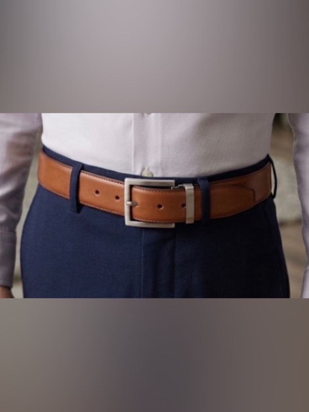 NWT Haggar Men's Size 36 Brown and Black Reversible Belt